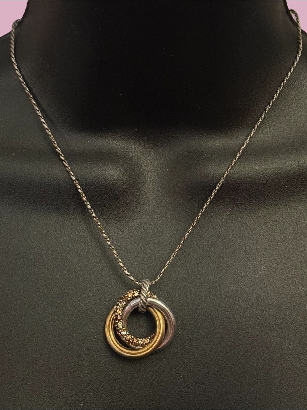 Brighton two tone intersecting circles pendant necklace
